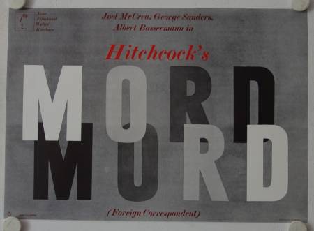 Foreign Correspondent re-release german movie poster